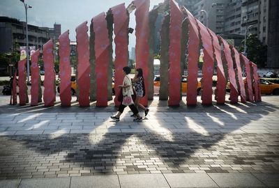 Close-up of red wall