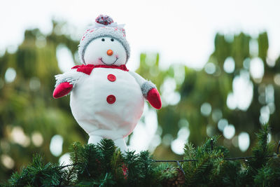 Snowman on plants