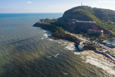 High angle view of beach