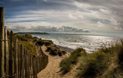 Panoramic view of beach against sky