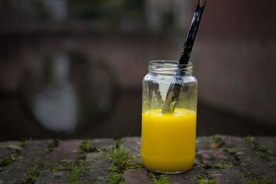 Close-up of drink on table