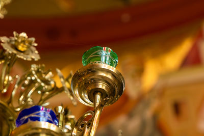 Low angle view of cross in temple