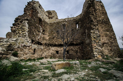 Low angle view of rock formation