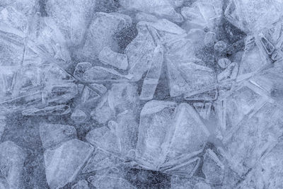 Full frame shot of frozen ice