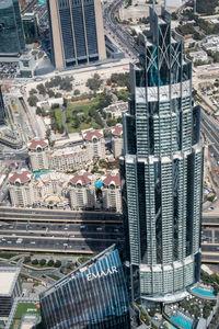 High angle view of cityscape