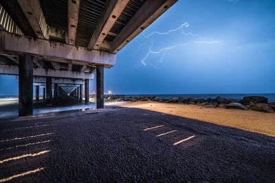 View of bridge over sea against sky