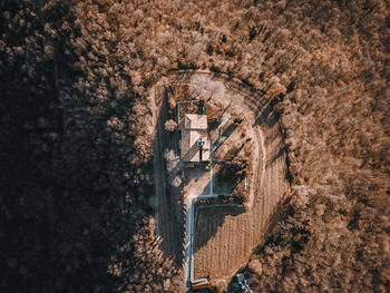 High angle view of old building