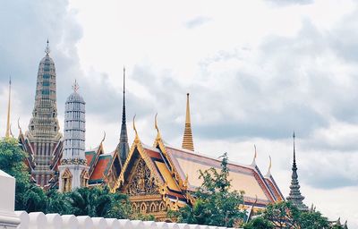 Panoramic view of temple against cloudy sky