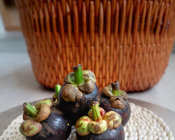 Delicious tropical mangosteen fruits in malaysia.