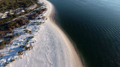 High angle view of beach