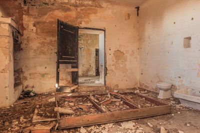 Interior of abandoned building