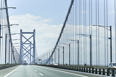 Road by bridge against sky