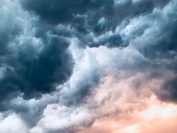 Low angle view of cloudscape during sunset