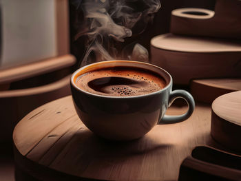 Close-up of coffee on table