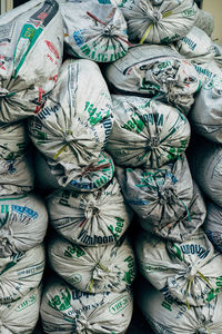 Full frame shot of firewood for sale in market