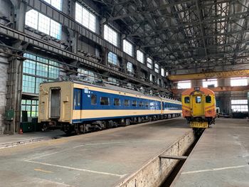 Train at railroad station platform