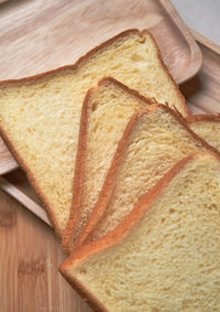 High angle view of bread on table