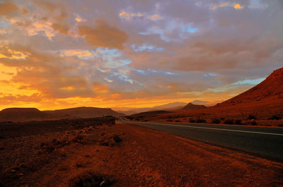 Scenic view of landscape against sky during sunset