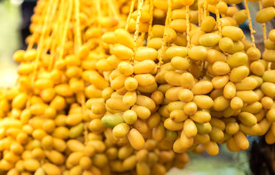 Close-up of fresh fruits for sale in market