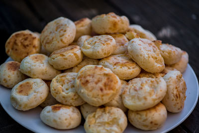 Close-up of bread in plate