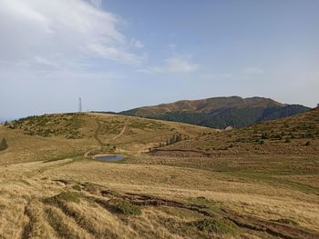 Scenic view of field against sky