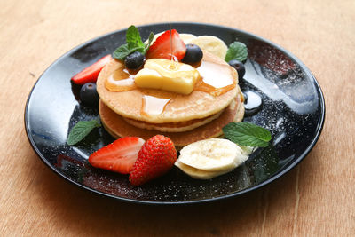 Close-up of dessert in plate on table