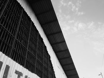 Low angle view of modern building against sky