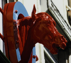 Close-up of horse sculpture