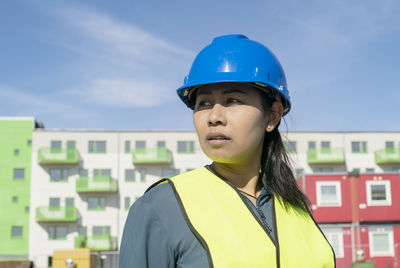 Woman at construction site