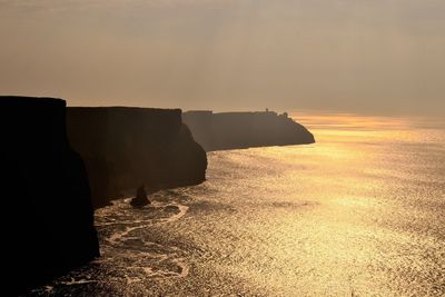 Scenic view of sea at sunset