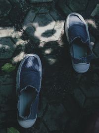 Pair of shoes on table