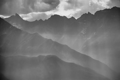 Panoramic view of mountains against sky