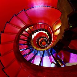 Directly above shot of spiral staircase