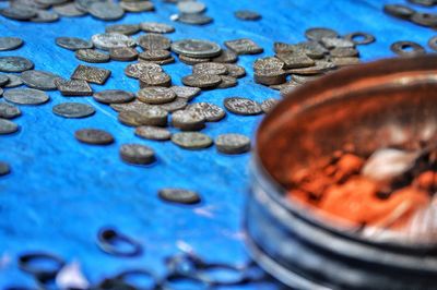 Close-up of coins