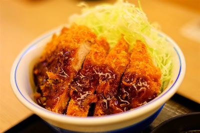 Close-up of soup in bowl