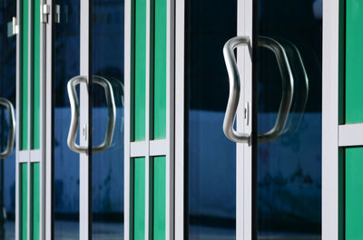 Full frame shot of metal hanging on rack