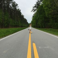 Road passing through trees