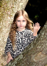 Portrait of a girl in tree