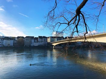 View of river with buildings in background