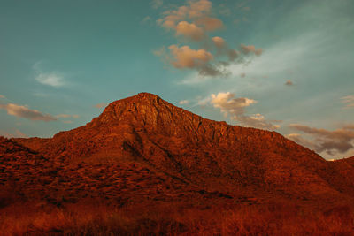 Low angle view of mountain against sky