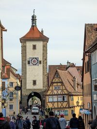 Low angle view of buildings in city