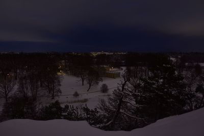 Scenic view of mountains against sky during winter