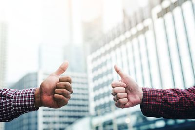 Cropped image of business colleagues shaking hands