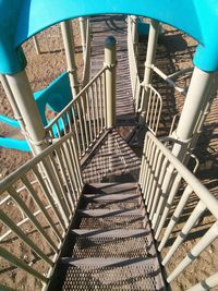 Low section of railing on beach