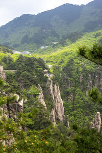 Scenic view of rocky mountains