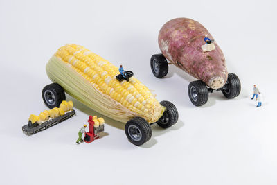 Close-up of food against white background