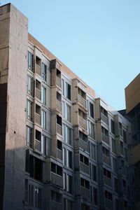 Low angle view of building against clear sky