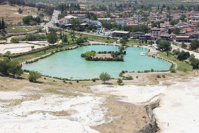 High angle view of sea