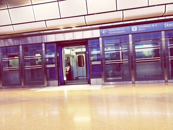 Train at subway station