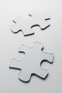 Puzzle pieces against white background